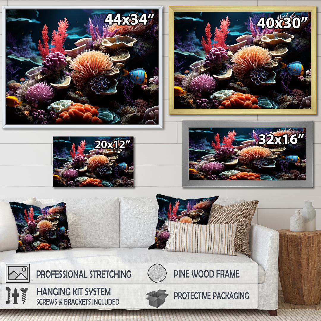 Tranquility coral Reef Serenity - Blue Coral Wall Art