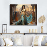 Blue and gold Belly Dancer - Fashion Canvas Wall Art