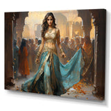 Blue and gold Belly Dancer - Fashion Canvas Wall Art