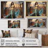 Blue and gold Belly Dancer - Fashion Canvas Wall Art