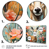 Pink and green deer blooms - Deer Large Canvas Wall Art