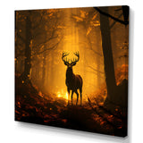 Brown Majestic Forest Deer - Deer Living Room Wall Art