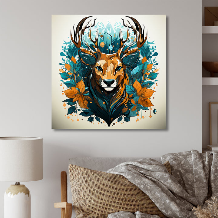 Tranquil Graze Deer in Nature - Deer Bedroom Wall Art