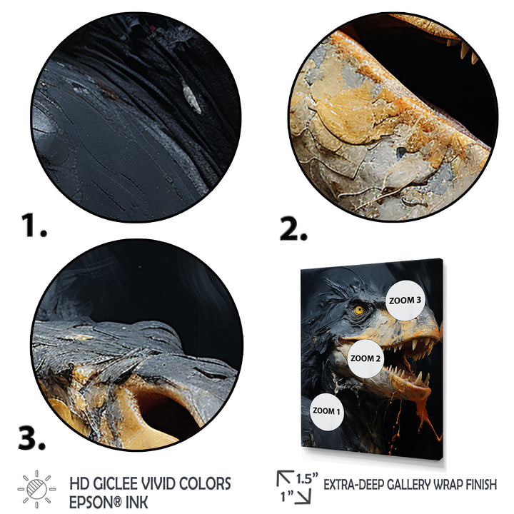 Grey Raptor Dinosaur - Dinosaur Wall Decor