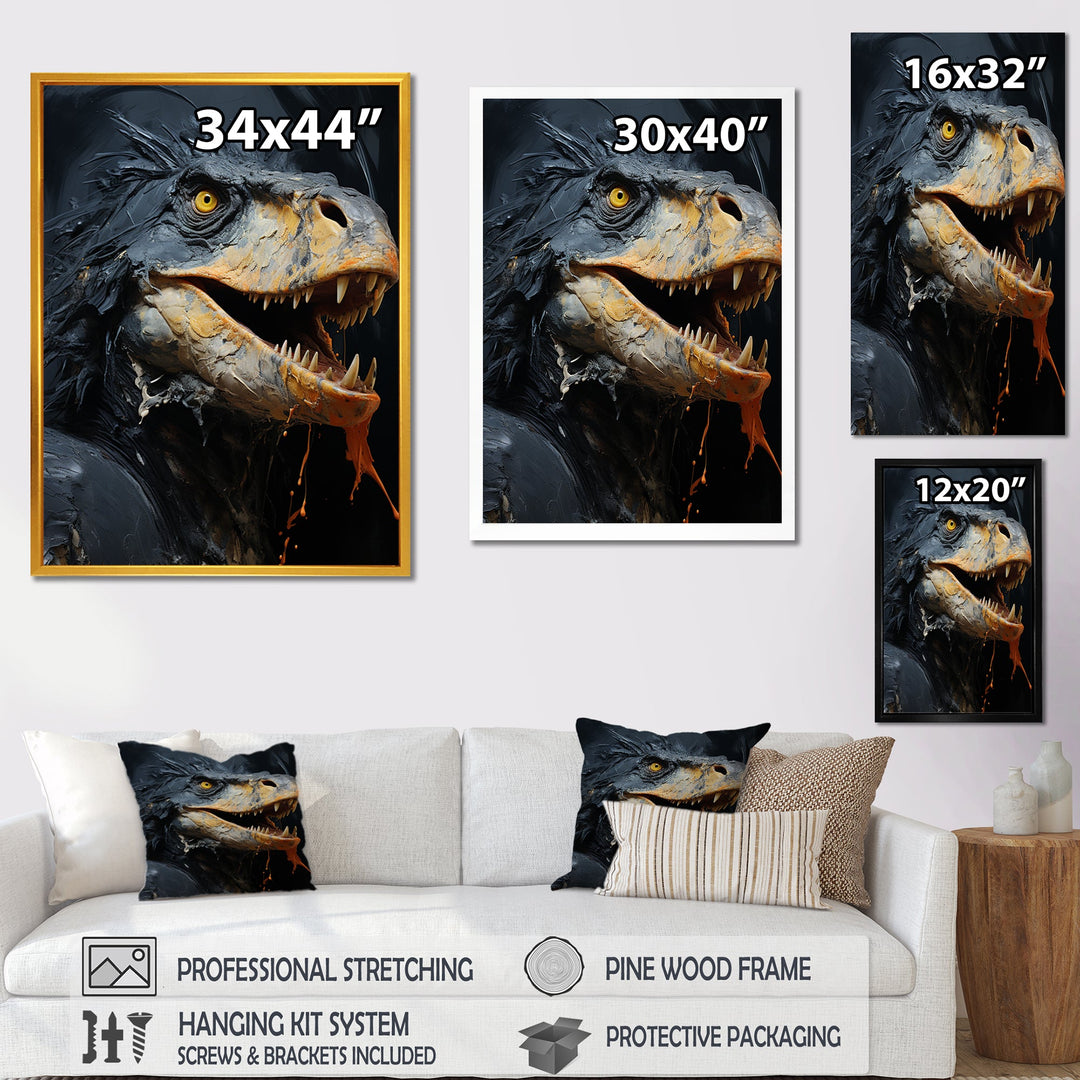 Grey Raptor Dinosaur - Dinosaur Wall Decor