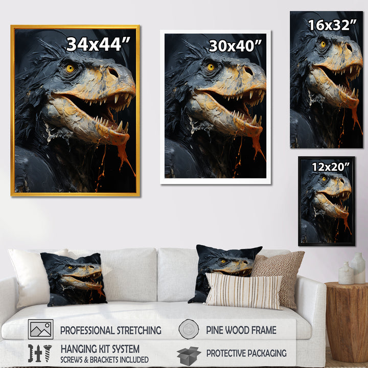 Grey Raptor Dinosaur - Dinosaur Wall Decor