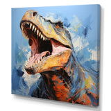 Blue dinosaur hunters - Dinosaur Wall Art Prints