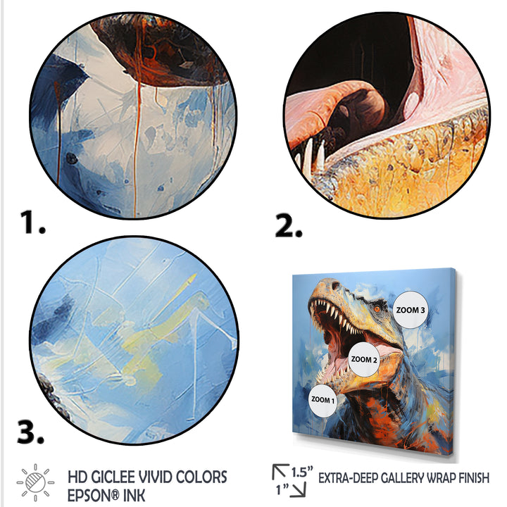 Blue dinosaur hunters - Dinosaur Wall Art Prints