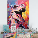 Popart Dino elegance - Dinosaur Framed Canvas Art