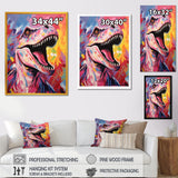 Popart Dino elegance - Dinosaur Framed Canvas Art