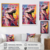 Popart Dino elegance - Dinosaur Framed Canvas Art
