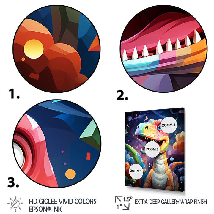 Cubist cute dinosaur for kids - Dinosaur Bedroom Wall Art