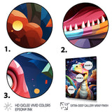 Cubist cute dinosaur for kids - Dinosaur Bedroom Wall Art
