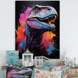 Blue and Purple Prehistoric dinosaur portrait - Dinosaur Wall Decor