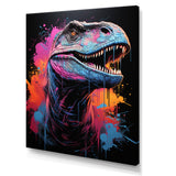 Blue and Purple Prehistoric dinosaur portrait - Dinosaur Wall Decor