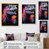 Blue and Purple Prehistoric dinosaur portrait - Dinosaur Wall Decor