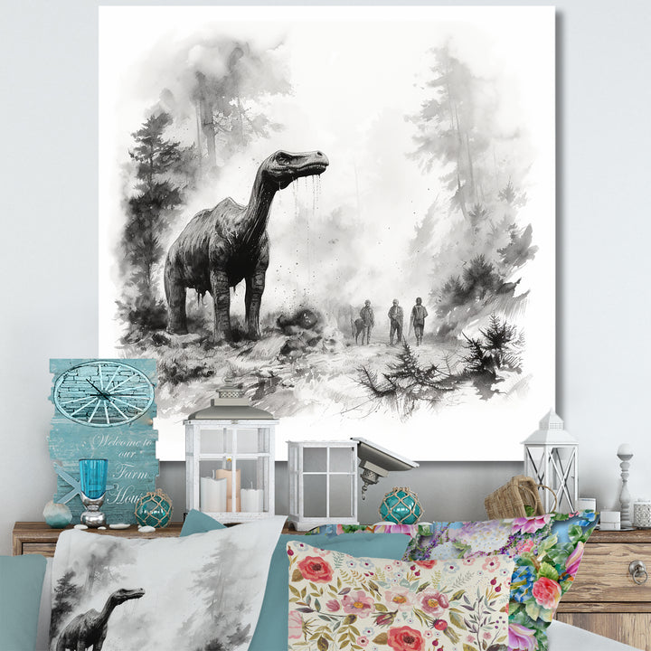 Impressionist Mesozoic pre historic landscape - Dinosaur Wall Art Prints