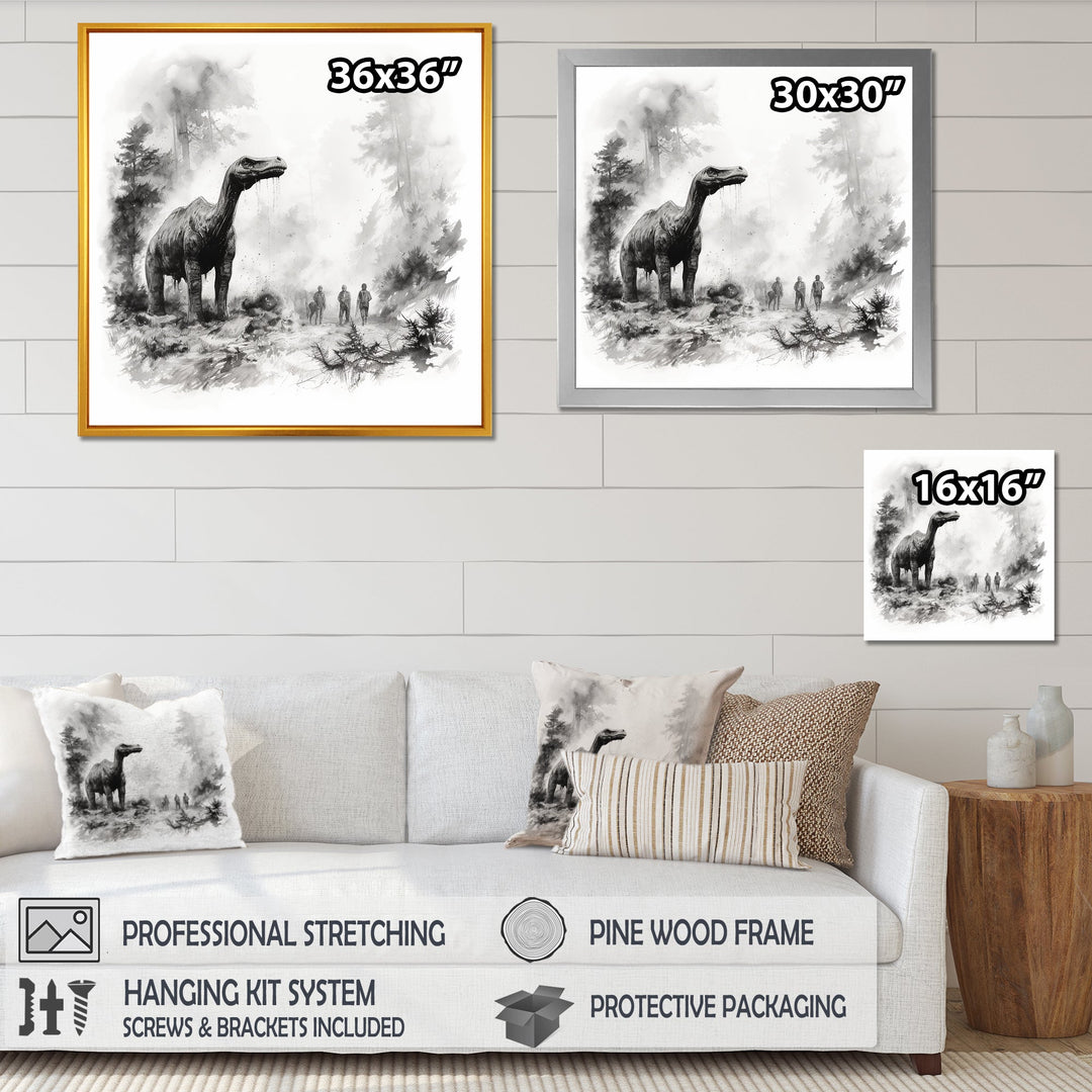 Impressionist Mesozoic pre historic landscape - Dinosaur Wall Art Prints