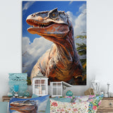 Prehistoric Velociraptor portrait - Dinosaur Large Canvas Wall Art