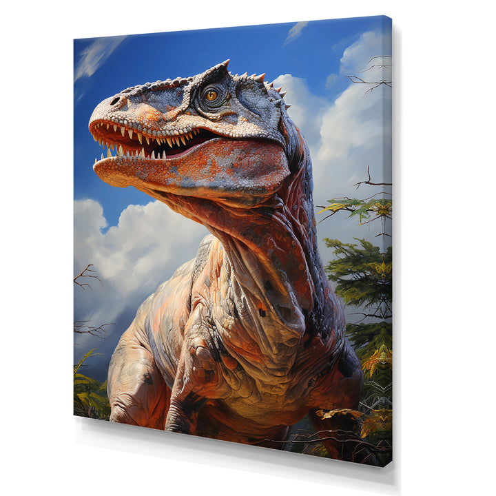 Prehistoric Velociraptor portrait - Dinosaur Large Canvas Wall Art