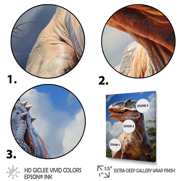 Prehistoric Velociraptor portrait - Dinosaur Large Canvas Wall Art