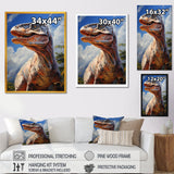 Prehistoric Velociraptor portrait - Dinosaur Large Canvas Wall Art