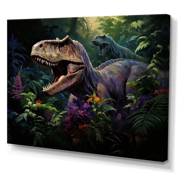 Prehistoric Velociraptors in the jungle - Dinosaur Home Decor Art