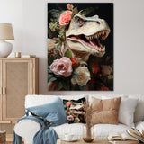 Floral Velociraptor jungle portrait - Dinosaur Wall Decor