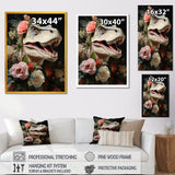 Floral Velociraptor jungle portrait - Dinosaur Wall Decor