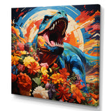 Orange Rainbow Tyrannosaurus jungle portrait - Dinosaur Wall Art Prints