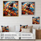 Orange Rainbow Tyrannosaurus jungle portrait - Dinosaur Wall Art Prints