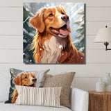 Winter Labrador dog happiness - Dog Large Canvas Wall Art