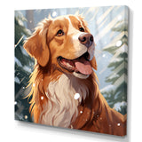 Winter Labrador dog happiness - Dog Large Canvas Wall Art