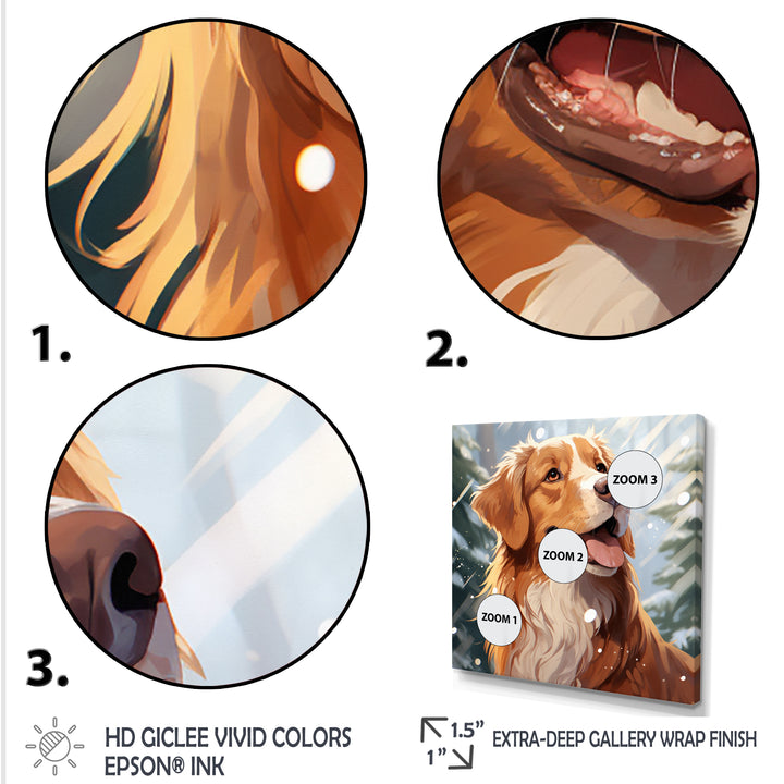 Winter Labrador dog happiness - Dog Large Canvas Wall Art