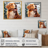Winter Labrador dog happiness - Dog Large Canvas Wall Art