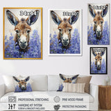 Brown and purple donkey portrait - Donkey Canvas Wall Art