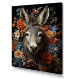 Cute Donkey with color flowers in harmony - Donkey Wall Art Prints