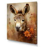 Farmhouse Donkey portrait in autumn - Brown Donkey Wall Art