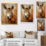 Farmhouse Donkey portrait in autumn - Brown Donkey Wall Art