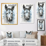 Charming grey donkey portrait - Donkey Framed Canvas Art