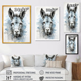 Charming grey donkey portrait - Donkey Framed Canvas Art