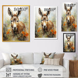 Grey Donkey flower Meadow - Donkey Home Decor Art