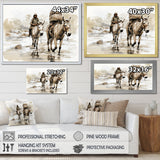 Vintage Donkey journey in the desert - Donkey Canvas Wall Art
