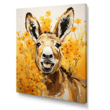 Yellow donkey Pastoral Portrait - Donkey Wall Decor
