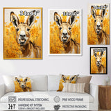 Yellow donkey Pastoral Portrait - Donkey Wall Decor