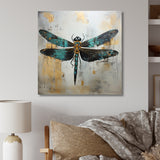 Green Dragonfly elegance - Dragonfly Bedroom Wall Art