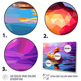 Yellow duck on purple lake - Duck Canvas Wall Art