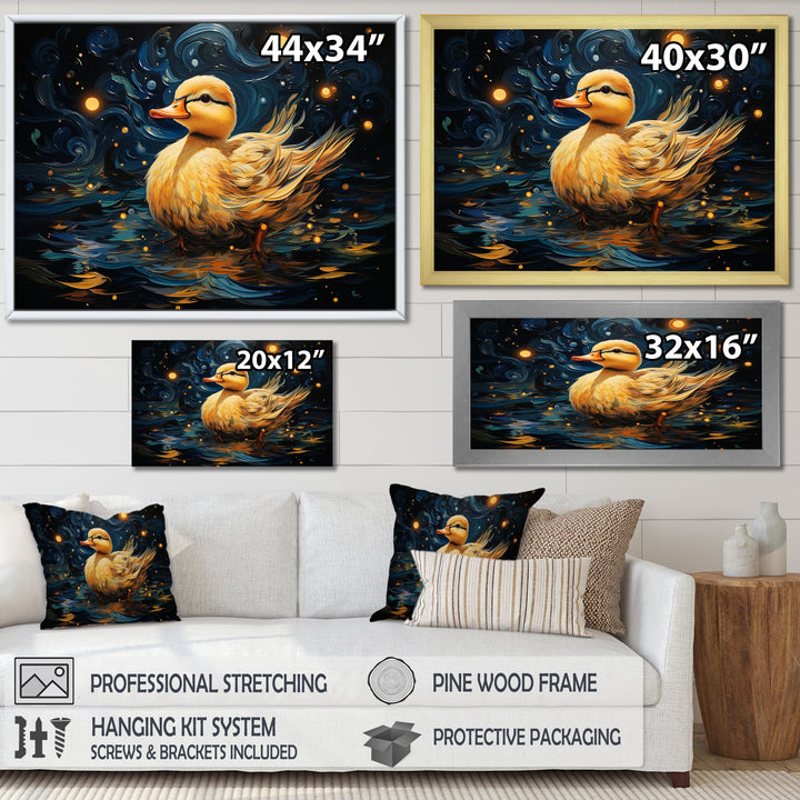Yellow duck starry night wonders - Duck Wall Decor