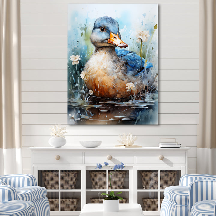 Blue Duck Aquarelle Avian - Duck Wall Art Prints
