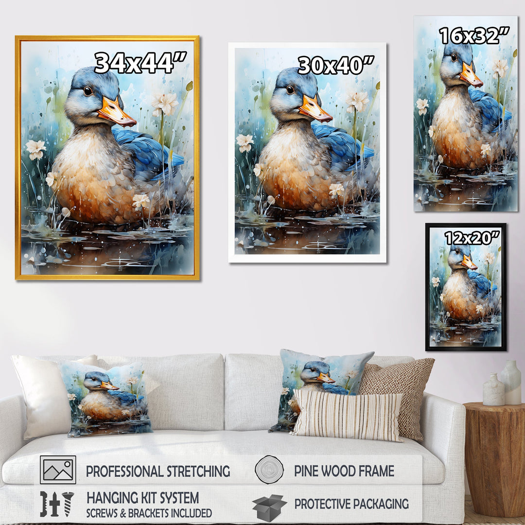 Blue Duck Aquarelle Avian - Duck Wall Art Prints